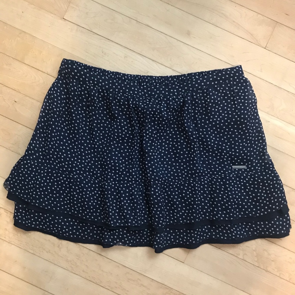 A&F Navy Blue & White Polka Dot Skirt